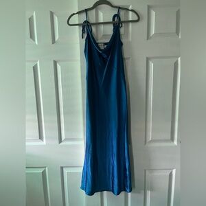 Hello Molly Blue Satin Slip dress